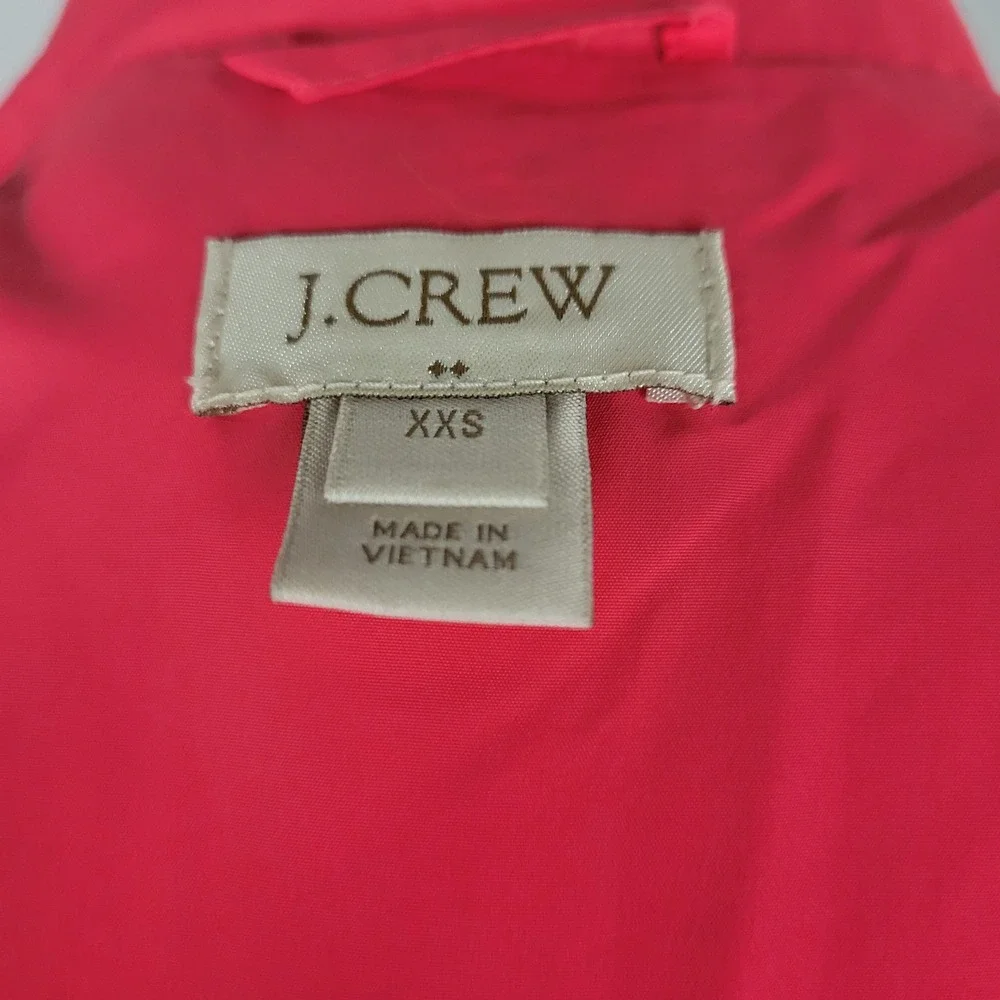 J.Crew Excursion Quilted Puffer Vest Pink XXS Gold Zip‎ Diamond Pattern